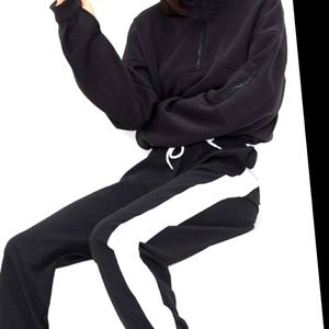 Black Oversized Zip Front Sweater